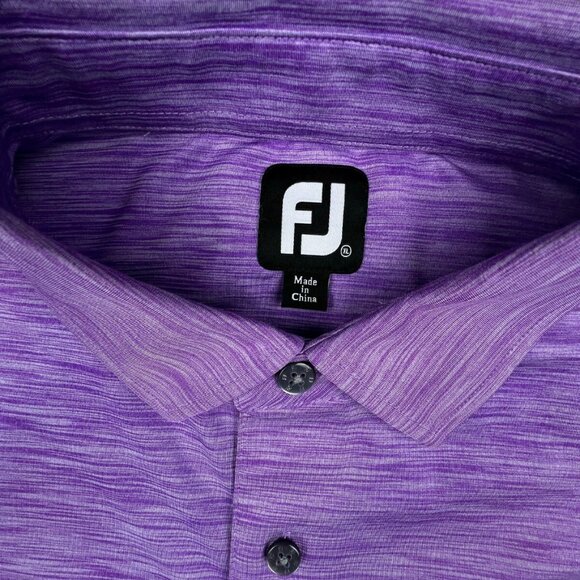Footjoy FJ Purple Striped Polo Shirt Mens Size XL Fighting Understanding MS - Picture 5 of 9